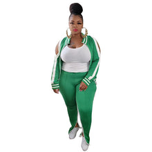 Load image into Gallery viewer, 4XL 5XL Big Size Tracksuits Women Two Piece Set Spring Autumn Street Off The Shoulder Tops And Jogger Set Suits Casual Outfits
