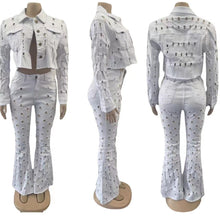 Load image into Gallery viewer, Cropped Jean Denim Jacket Two Piece Sets
