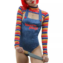 Load image into Gallery viewer, Women Bodysuit Chucky Doll Costume Set
