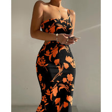Load image into Gallery viewer, Summer Women Floral Print One Shoulder Cutout Ribbed Body con Dress
