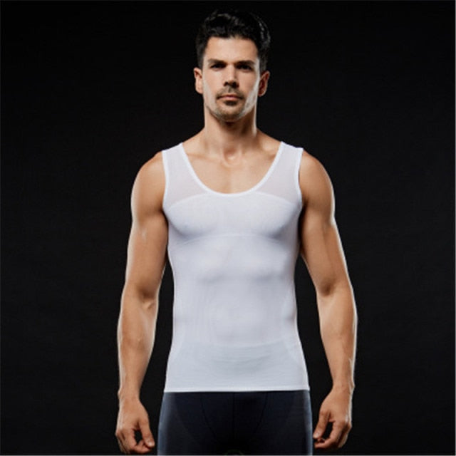 Black/White Sleeveless Garment Male Shaper Wear