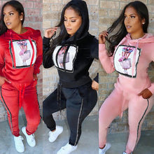 Load image into Gallery viewer, TWO PIECE SET Velvet Women Velour Tracksuit \
