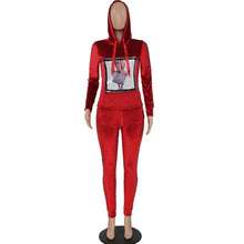 Load image into Gallery viewer, TWO PIECE SET Velvet Women Velour Tracksuit \
