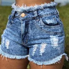 Load image into Gallery viewer, women&#39;s summer denim shorts

