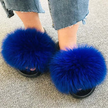 Load image into Gallery viewer, Fox Fur Slippers
