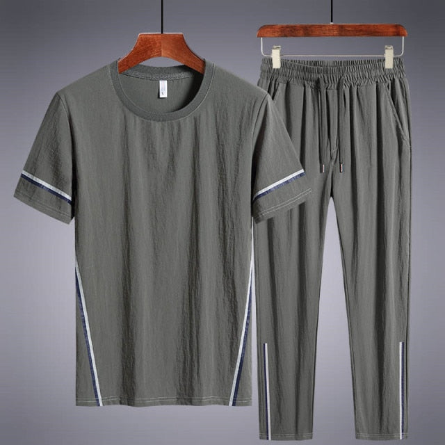 T Shirts+Long Pants Two Pieces Sets 7XL 8XL