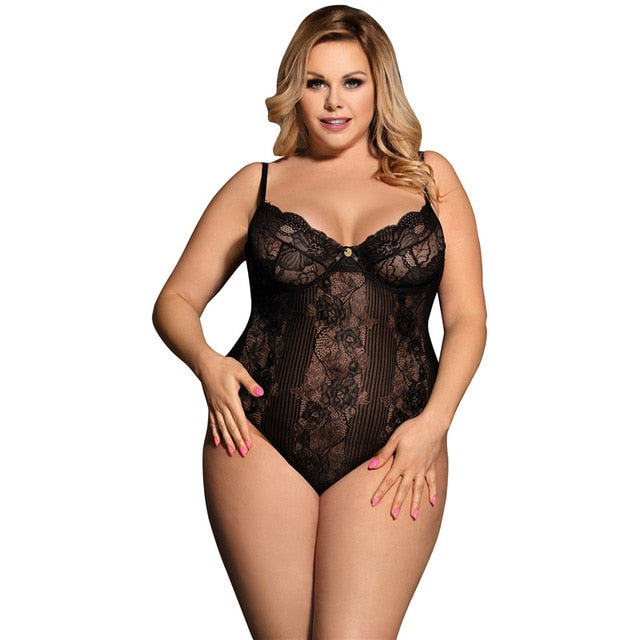Glamour Underwire Fashion Sheer Teddy Lace