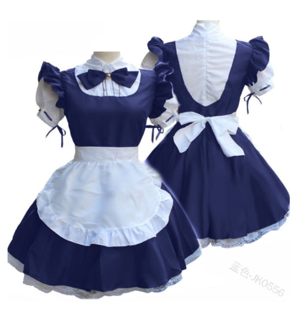 2021 Women Retro Maid Dress Plus Size S-5XL