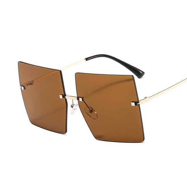 Luxury Oversized Rimless Sun Glasses
