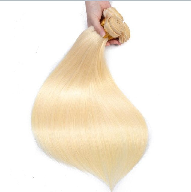Blonde 613 Color 28 30 32 34 36 38 40 Inch Long Brazilian Straight Hair Bundle