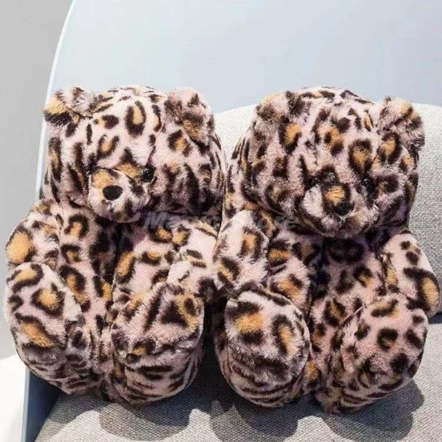 Teddy Bear women plush slippers