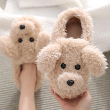 Load image into Gallery viewer, Teddy Bear women plush slippers
