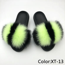 Load image into Gallery viewer, Real Fox Fur Slides
