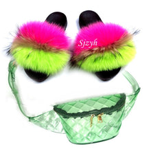 Load image into Gallery viewer, Women&#39;s Fanny pack &amp; Furry Slide Set
