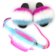 Load image into Gallery viewer, Women&#39;s Fanny pack &amp; Furry Slide Set
