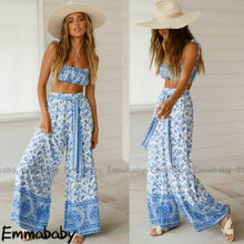 Load image into Gallery viewer, Beach Style Loose Wide Leg Pants and Top
