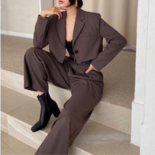 Load image into Gallery viewer, Office Lady Blazer Vintage Two Piece Set
