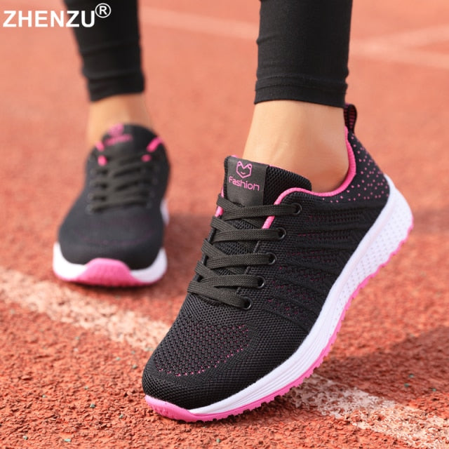 Fashion Lace-Up Black Sport Shoes For Women