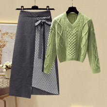 Load image into Gallery viewer, Plus Size Women Autumn Winter Warm Knitted Two Pieces Sets
