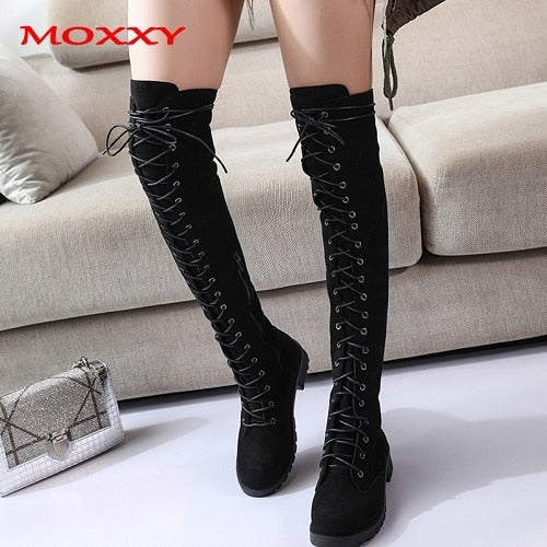 Sexy Lace Up Over The Knee Boots  2021