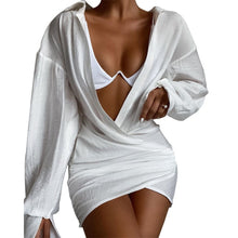 Load image into Gallery viewer, New Satin Silk Sexy Long Sleeve Party Dress
