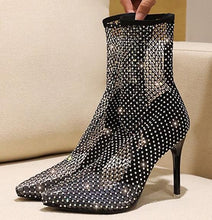Load image into Gallery viewer, Full Rhinestone Mesh Boots
