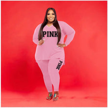 Load image into Gallery viewer, Fall 2021 Plus size Two Piece Pink Set
