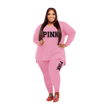 Load image into Gallery viewer, Fall 2021 Plus size Two Piece Pink Set
