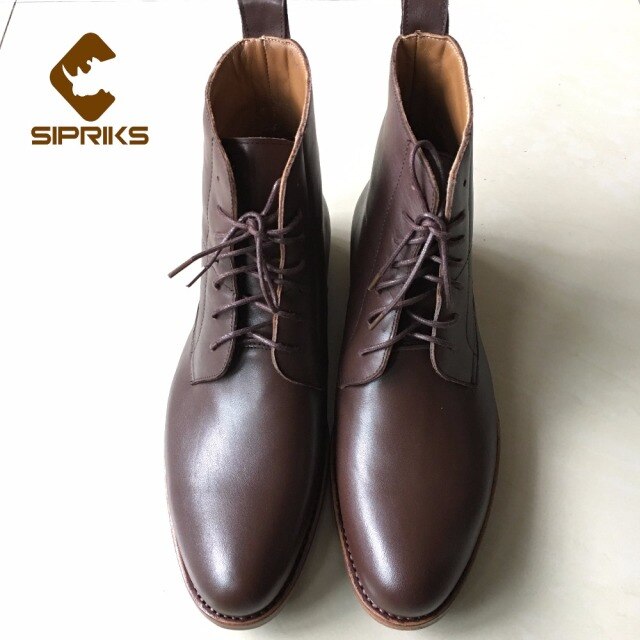 SIPRIKS 2021 Autumn Brown Leather Cowboy Boots